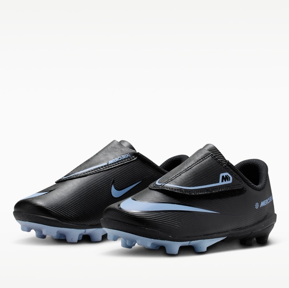 Nike Kids Black and Blue Mercurial Cleats - Picture 5 of 9